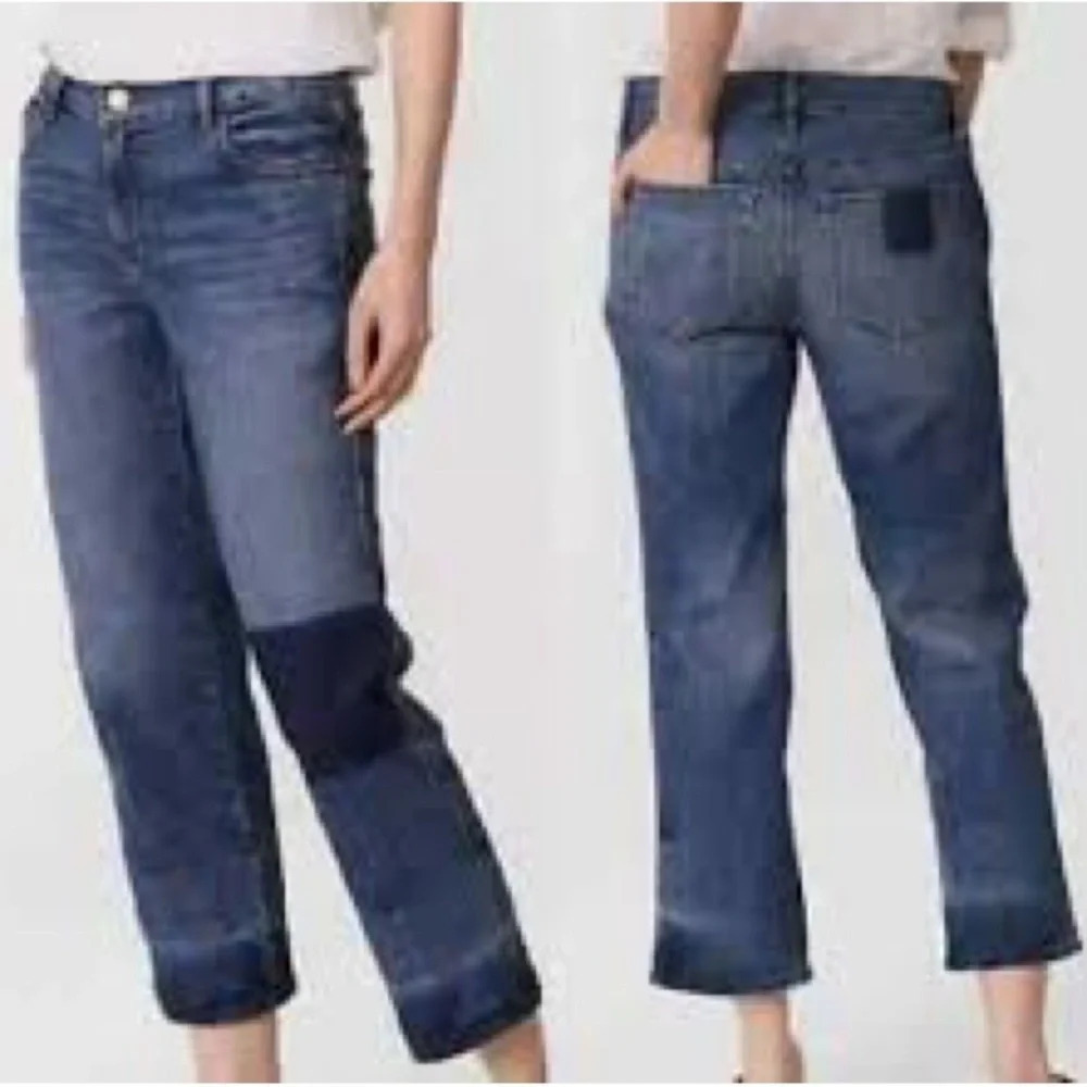 Loft Straight Crop Patchwork Jeans - Size 27